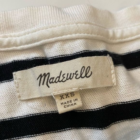 Madewell Verse Striped Tie Back Short Sleeve Top - Picture 4 of 5